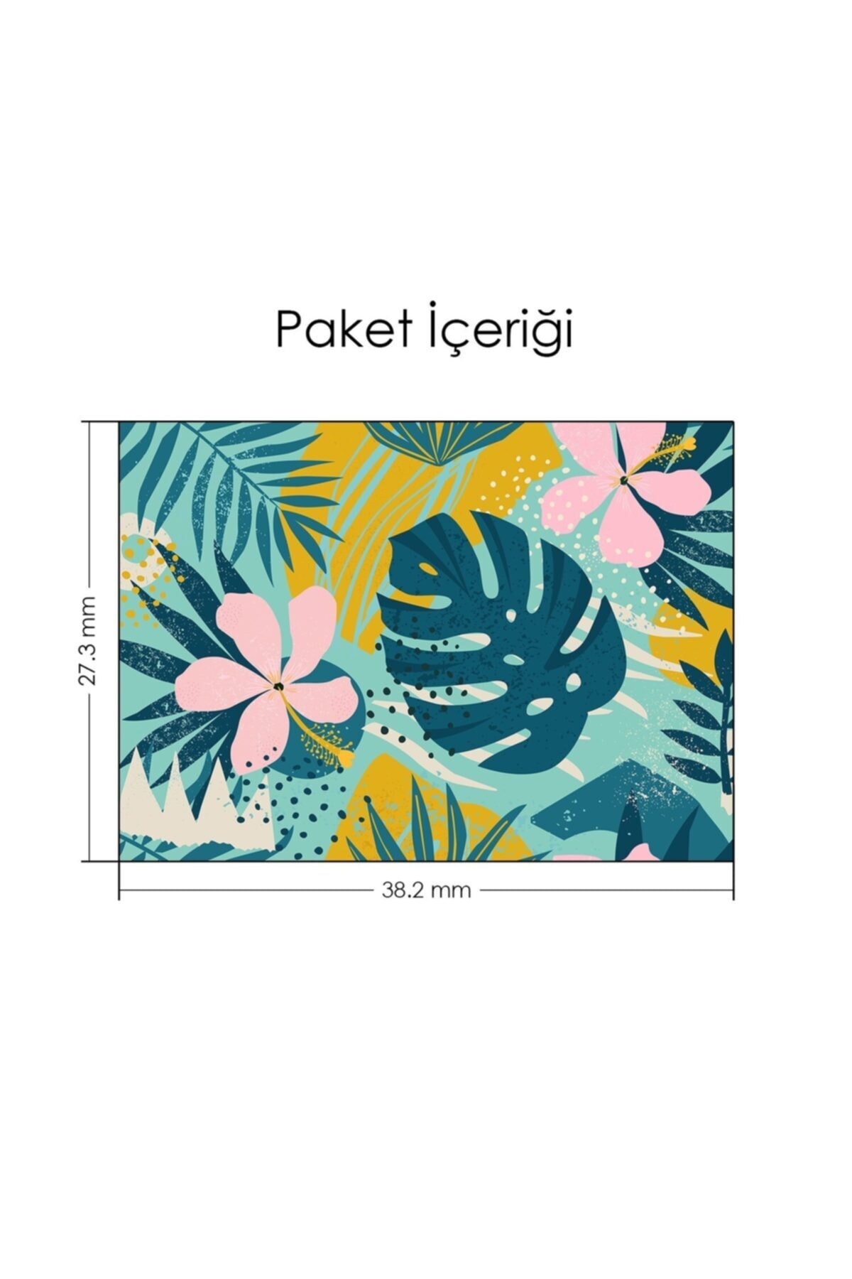 Çiçekli Tropikal Memphis Desen Notebook Sticker 3
