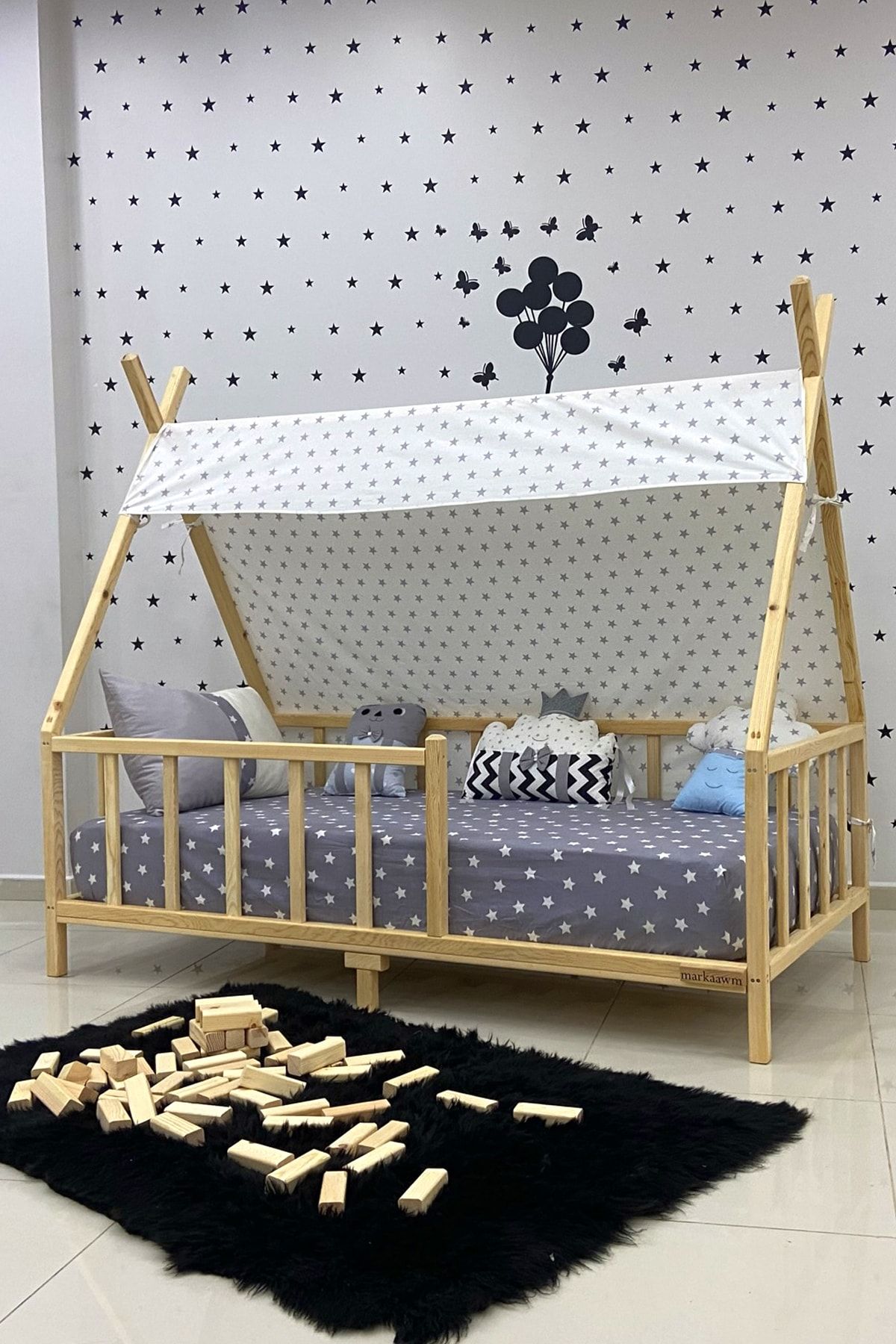 Bayev Markaawm Montessori Yatak Bebek Karyolası Sümeyye 100x200 Fiyatı