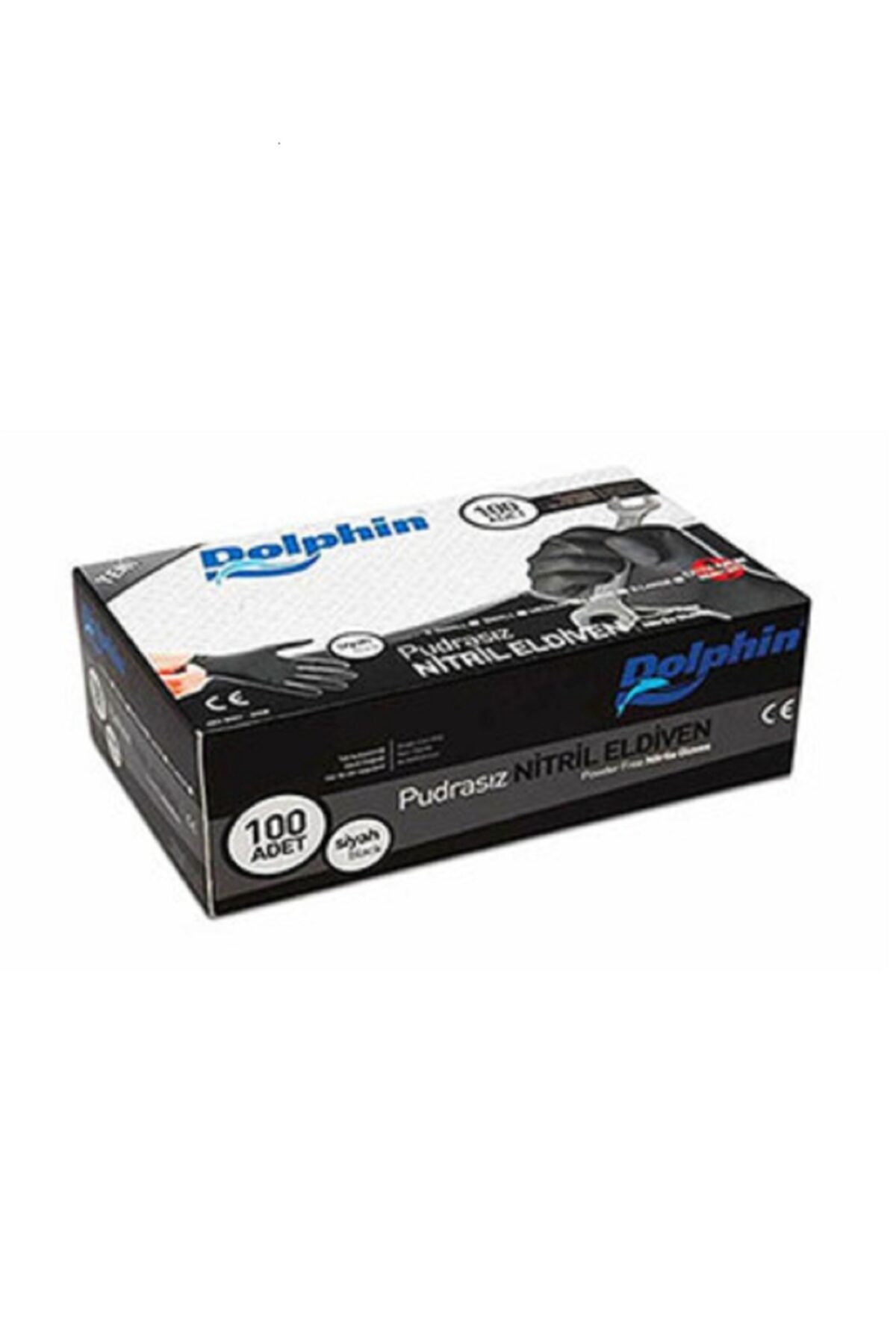 Dolphin Extra Kalın Nitril Eldiven Pudrasız Siyah Xl 1pk/100ad