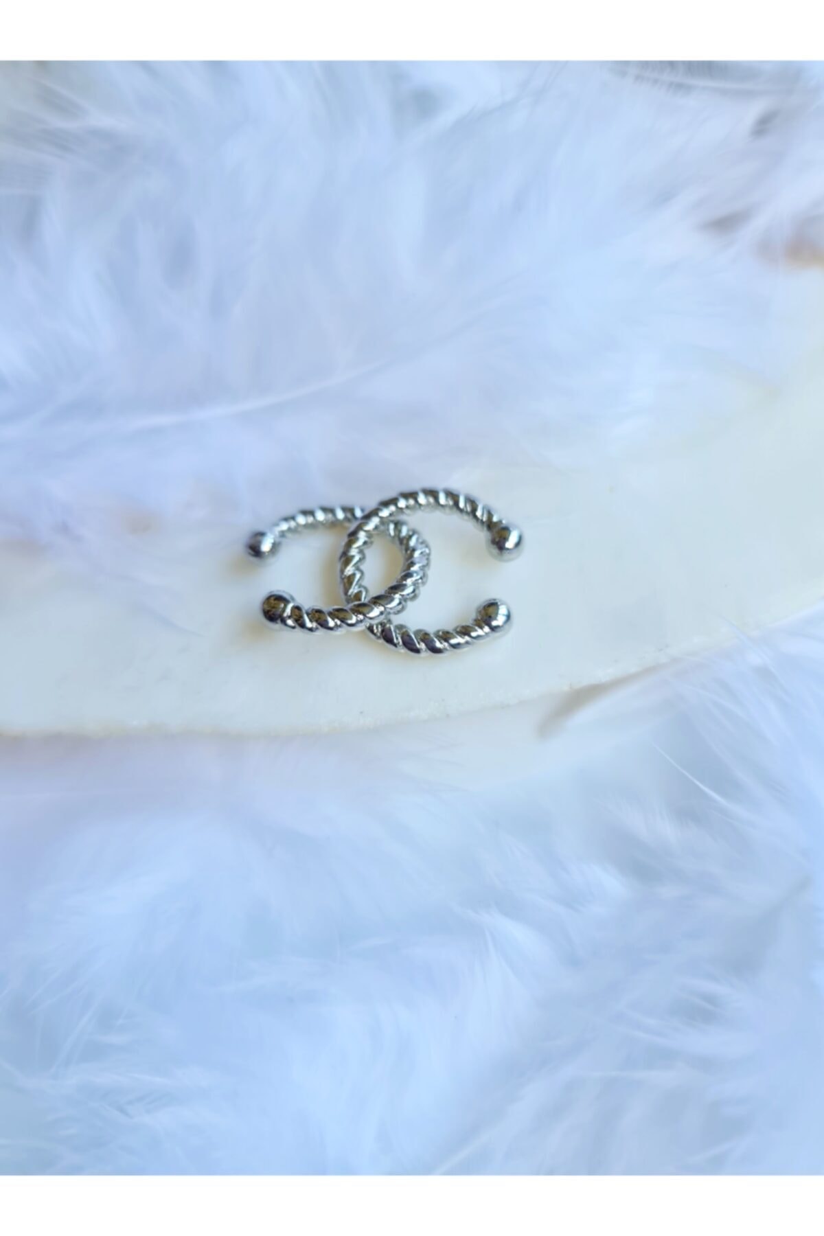 Rodyum Kaplama Gümüş Renk Earcuff Küpe,burgu Model Kıkırdak Küpe 2
