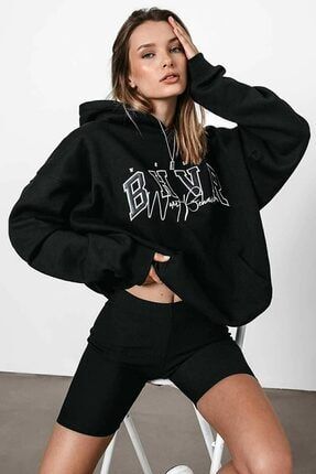 Unisex Siyah Bhvr Baskılı Sweatshirt BHVR-baskılı-siyah-sweatshirt