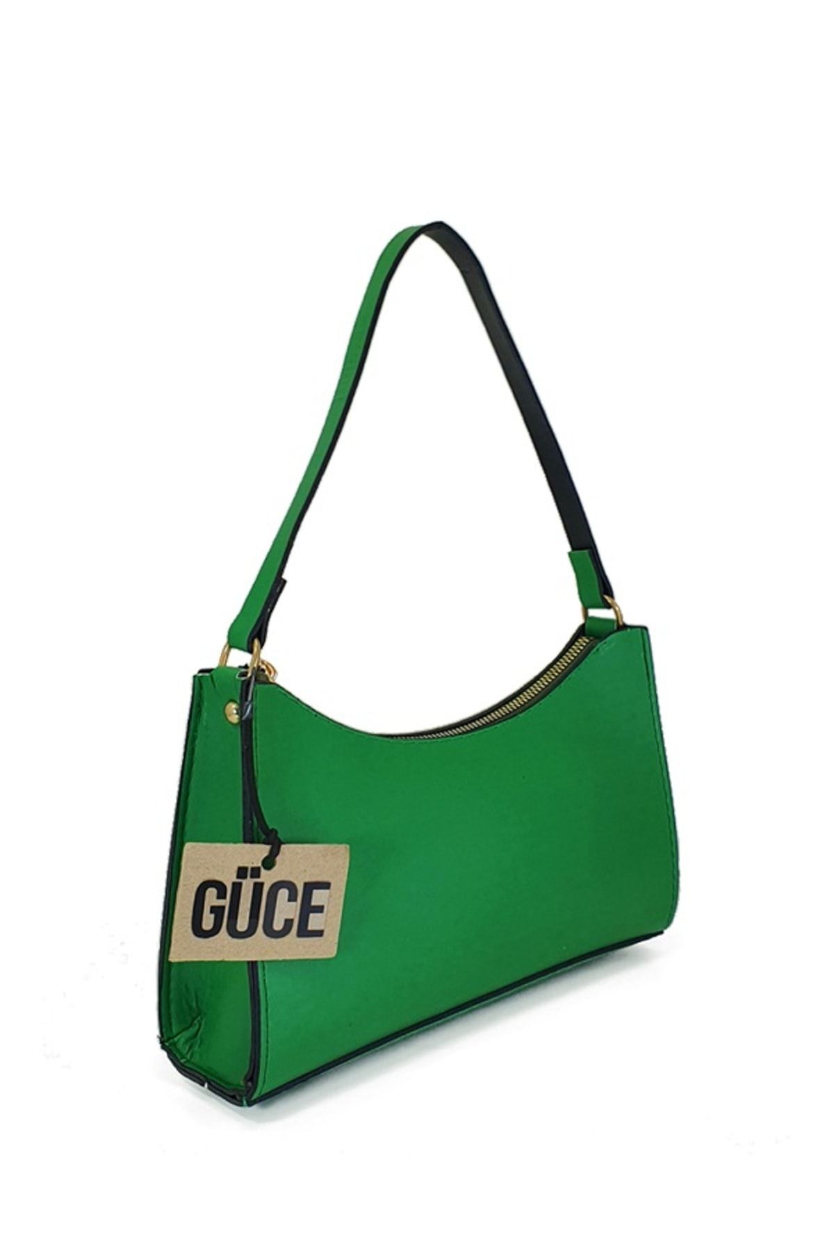 Güce-Emerald Green Baguette Baguette Hand and Shoulder Bag 2
