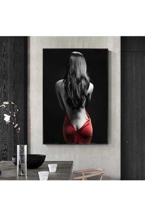 Dekoratif Woman And Red Kanvas Tablo CCX611