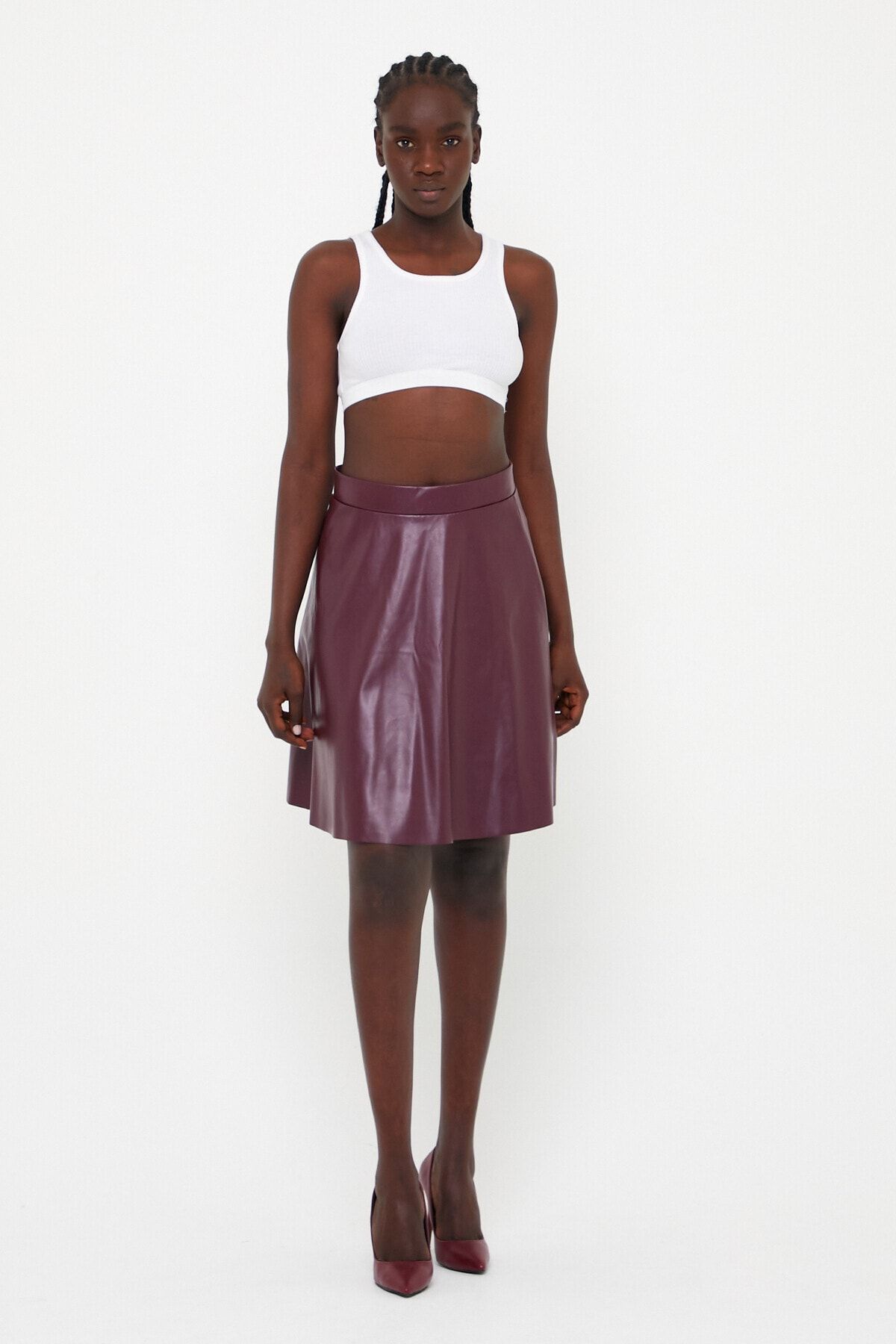 VOLT CLOTH NG Women s Leather Mini Skirt Trendyol