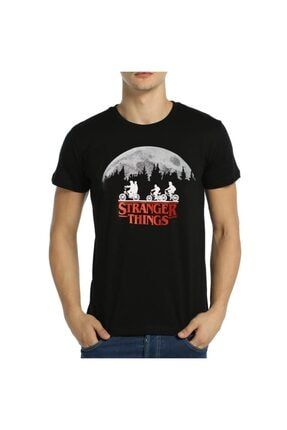 - Stranger Things Siyah Erkek T-shirt Tişört B111-087s