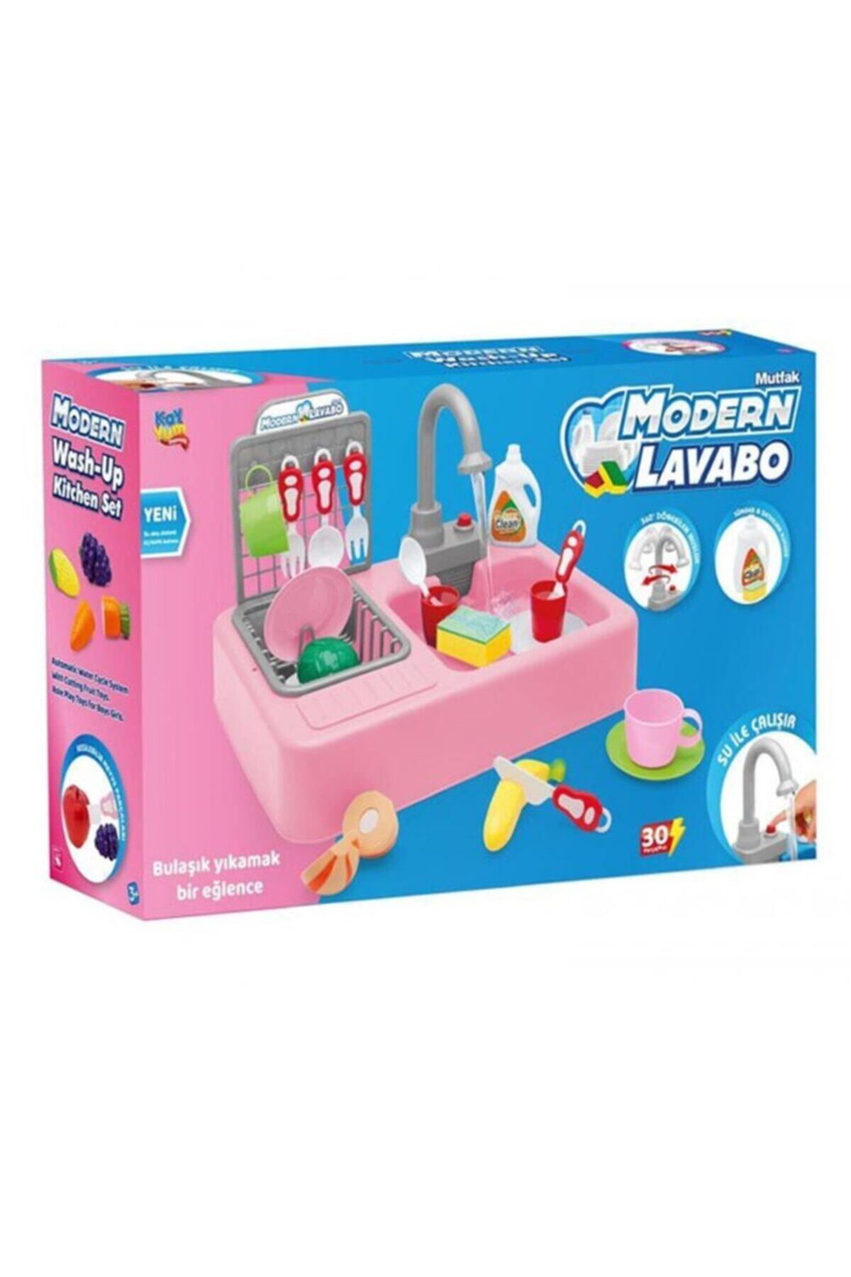 Kayyum Oyuncak-Modern 25 Pcs Pink Sink and Kitchen Fountain 5