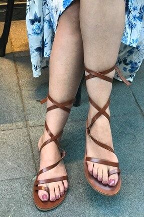Kadın Taba Deri Parmak Arası Sandalet - Leıa TT1402053TT