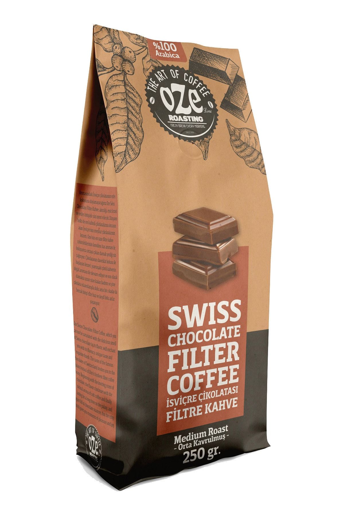 Oze Çikolata Aromalı Filtre Kahve 250 Gr. (french Press Için Öğütülmüş