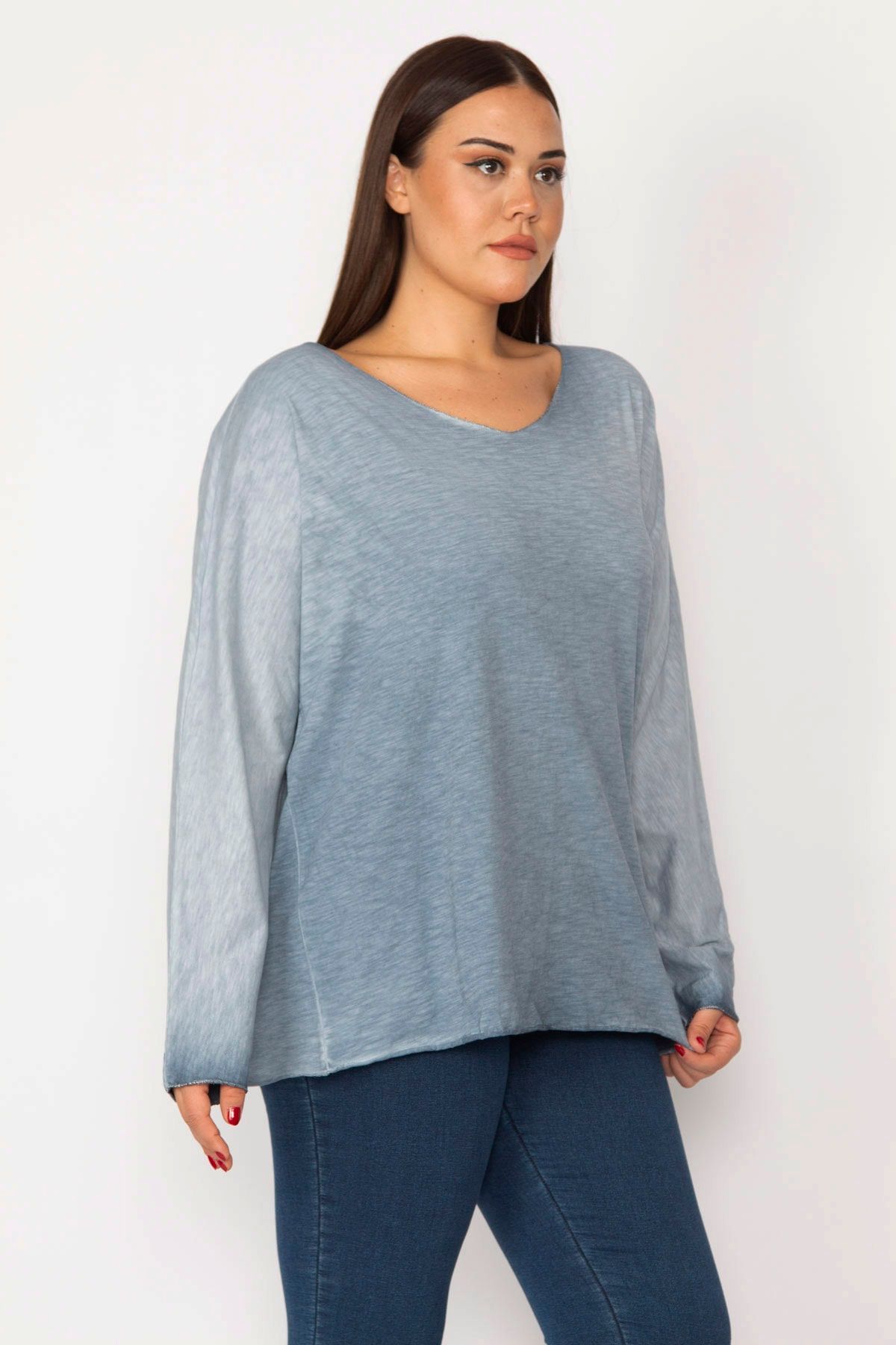 Şans Große Größen in Bluse Blau Regular Fit Fast ausverkauft