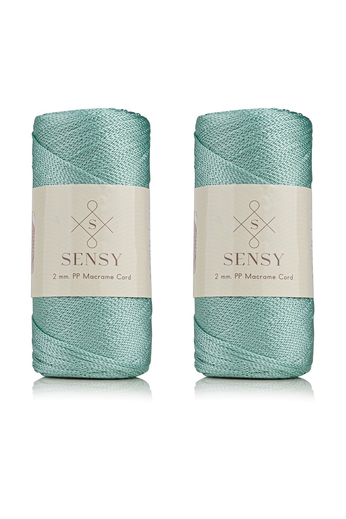SENSY-Premium 400 gr Polyester Macrame Thread 2 Mm Set of 2 Mint Macrame Thread Pad Bag Thread No:4 1
