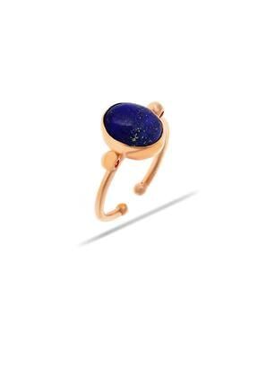 Lapis Lazuli Taşlı Rose Gümüş Yüzük 3193 MR3193