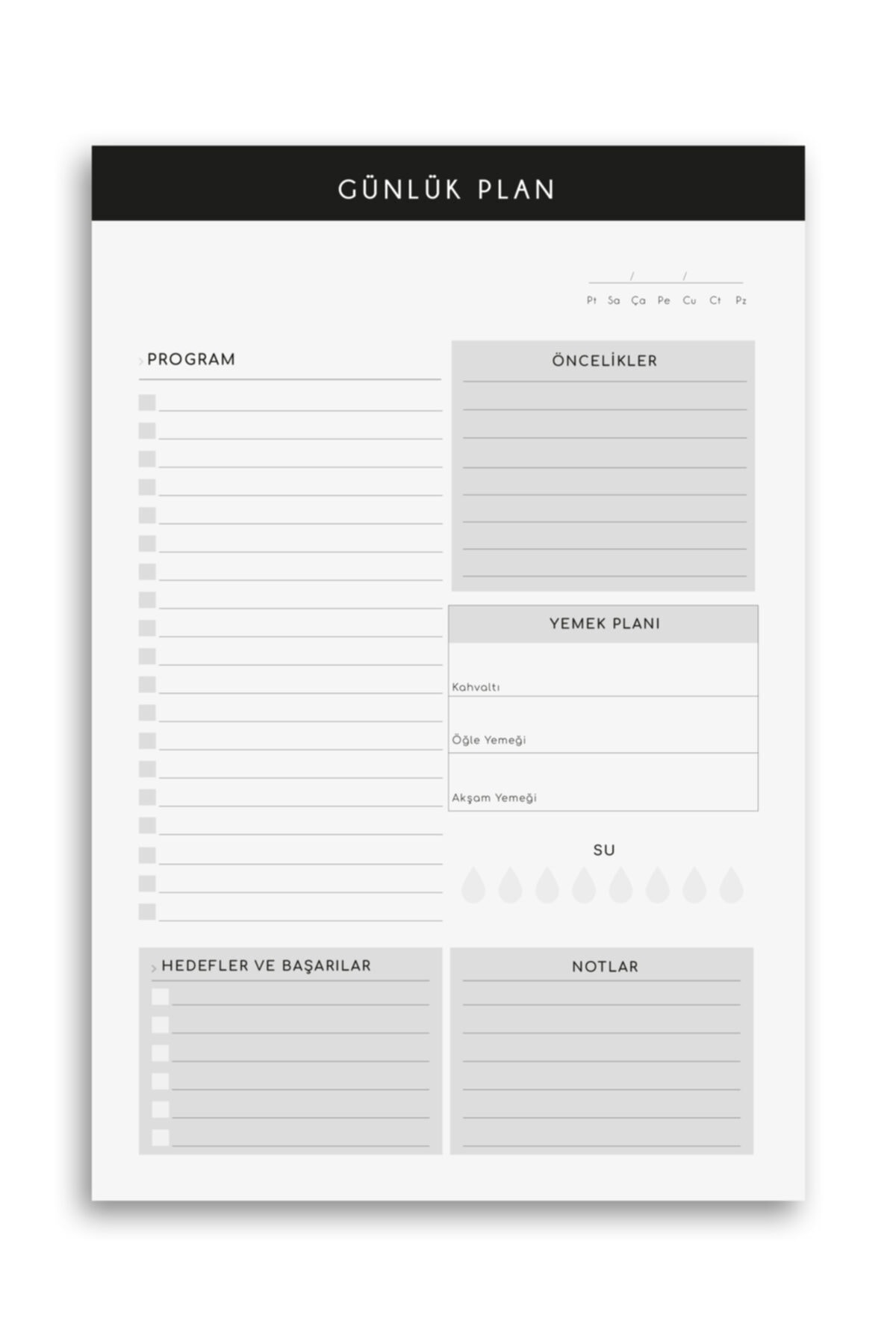 Fark Tanıtım 3'lü Masaüstü Planlayıcı Set Siyah Kenarlı ( Günlük ...