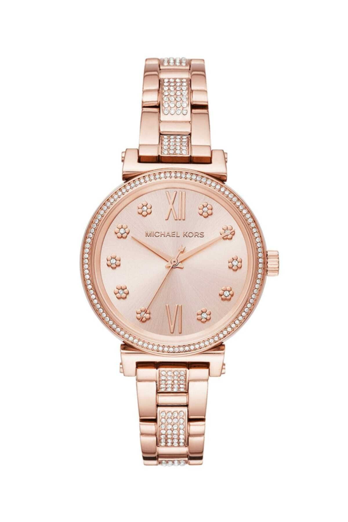 Michael kors white sales rose gold watch