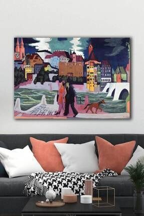 Ernst Ludwig Kirchner - Basel Manzarası Unlu Ressamlar Kanvas Tablo BLK2G1