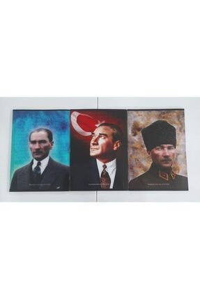 A4 Atatürk Baskılı 60 Yaprak Kareli 3'lü Set 869304313202316780