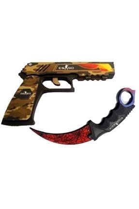 Ahşap Cs-go P250 Tabanca Karambit Oyuncak Set 7014 OYCSZE7014