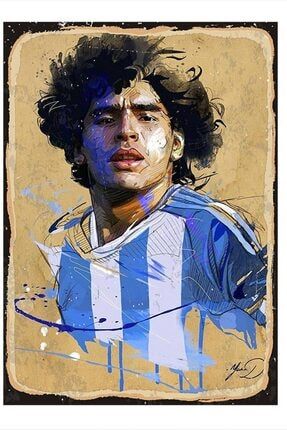 Diego Maradona Art Mdf Poster dikey-32894-50-70