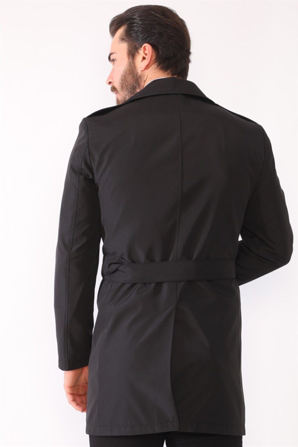 Dewberry-Plt8321 Men's Top Coat-black 3