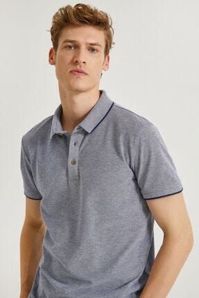 Erkek Orta İndigo Polo Yaka T-Shirt 1YAM12000LK