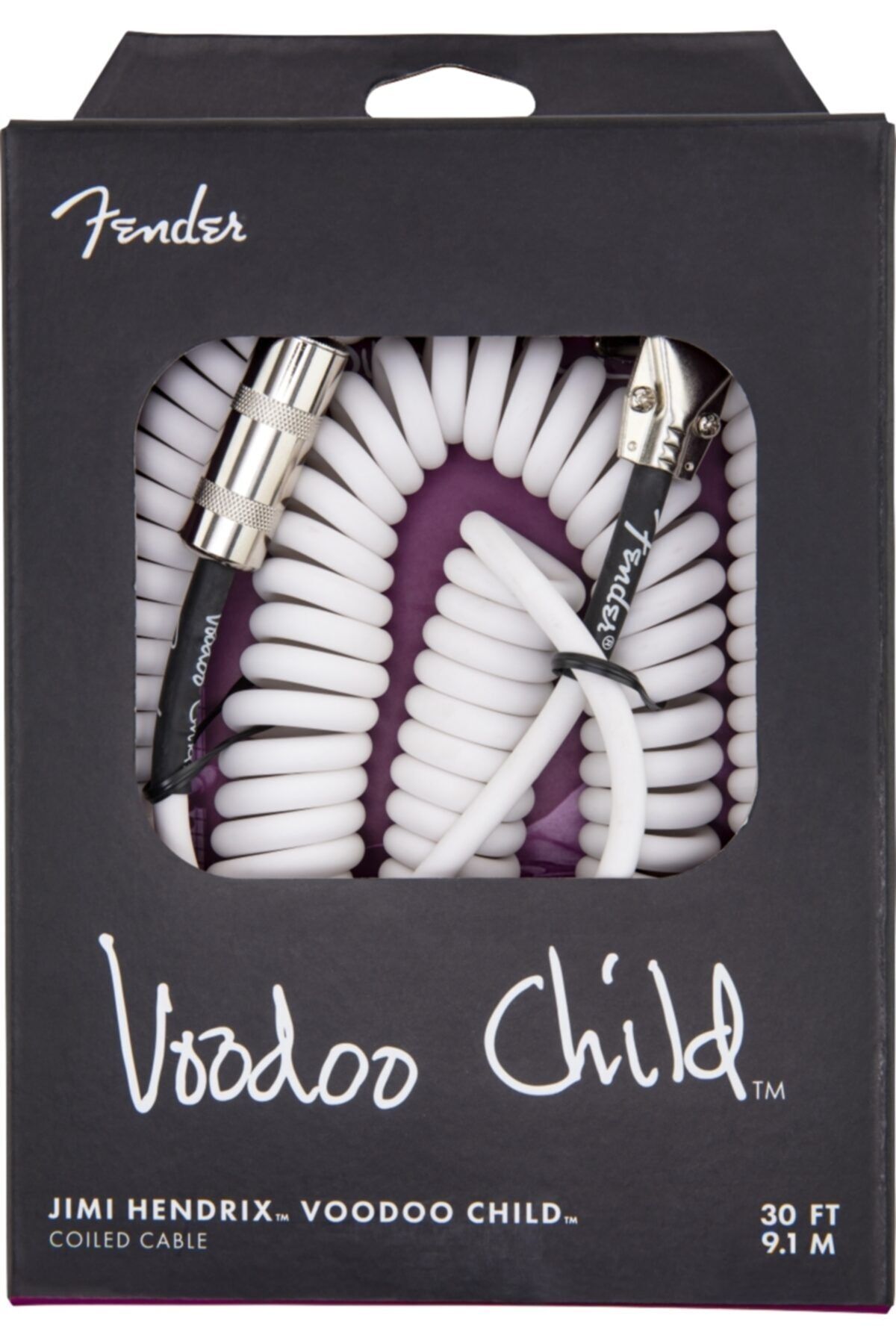 FENDER Jimi Hendrix Voodoo Child Cable 30 White Spiral Enstr man