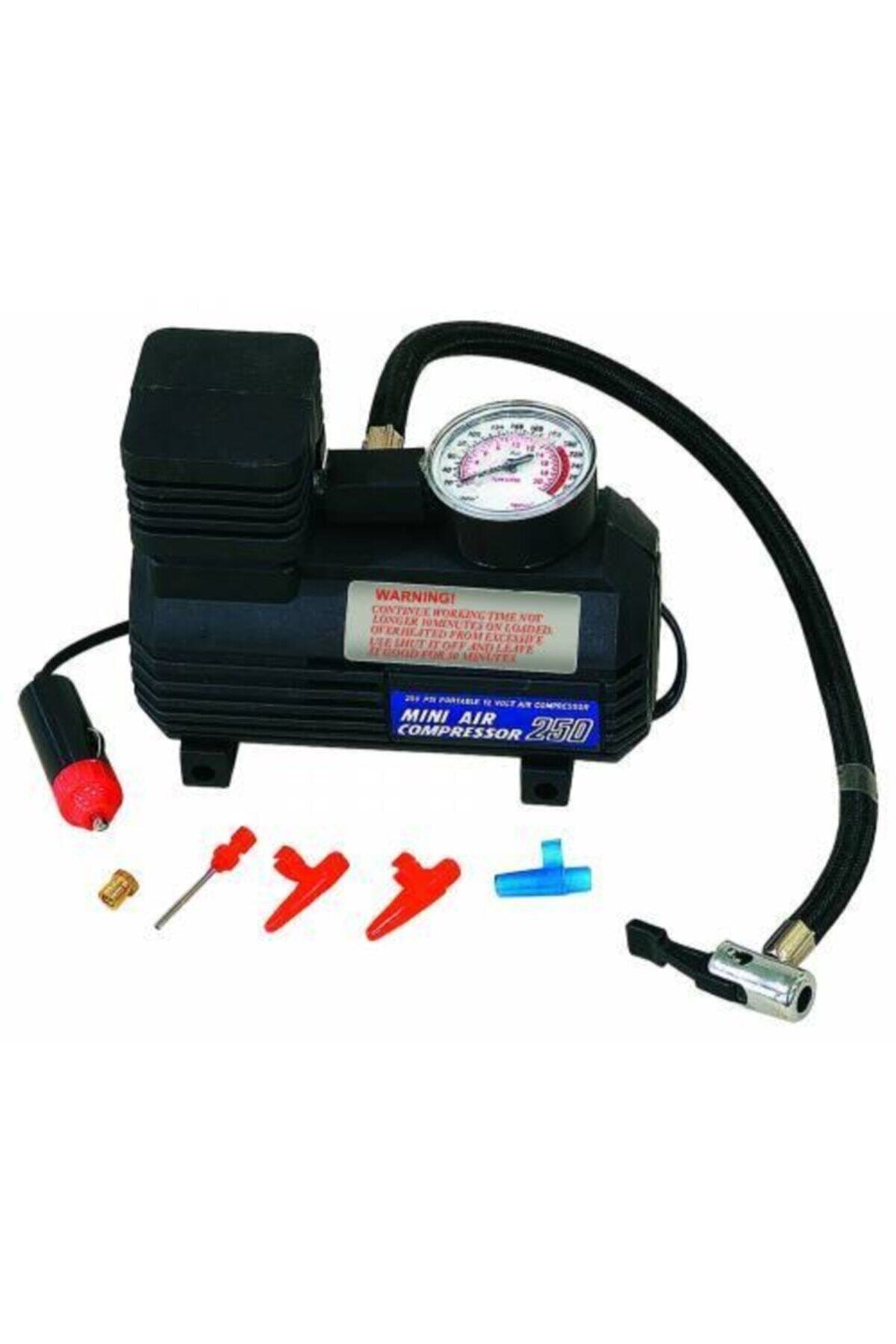 Araba Oto Araç Lastik Şişirme Pompası Hava Kompresörü 250psi 12v Volt Şişirici Kompresör Pompa Seti
