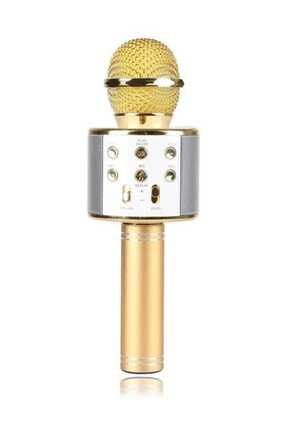 Karaoke Mikrofon Dahili Hoparlörlü USB Flash Destekli WS-858 Gold 101281
