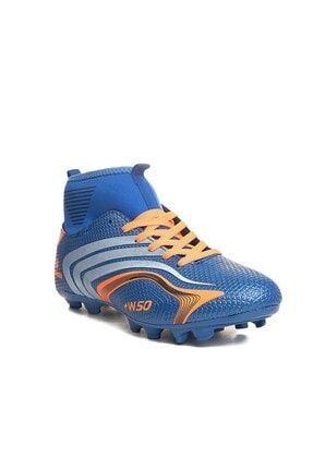 Çoraplı Mavi Turuncu Krampon Futbol Ayakkabısı MGS-435