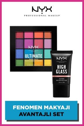Fenomen Makyajı Avantajlı Set - Ultimate Shadow Palette Brights & High Glass Face Primer PKTNGENHLSTAYST