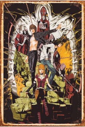 Death Note Anime Kolaj Retro Ahşap Poster 739 4160502557179