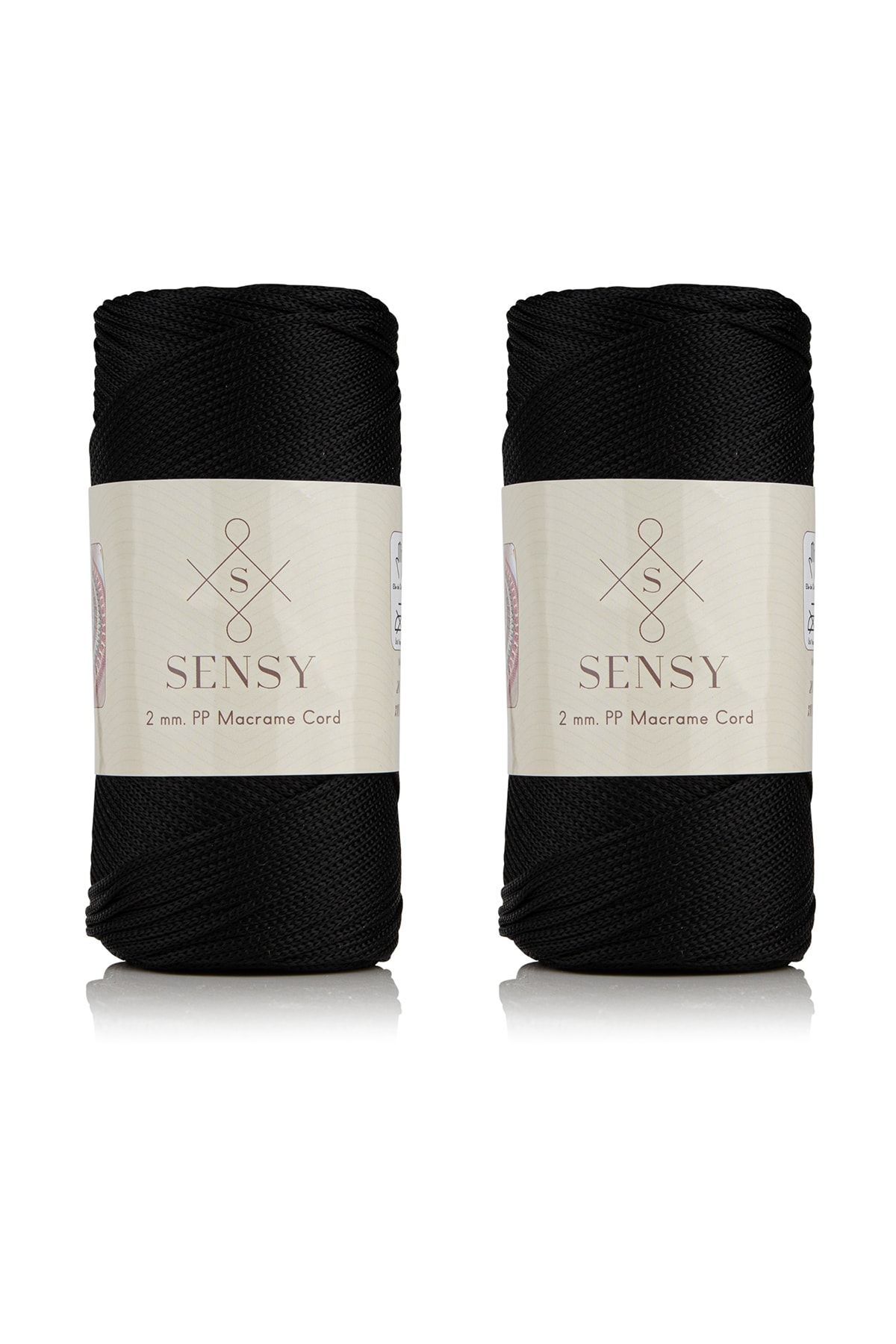 SENSY-Premium 400 gr Polyester Macrame Thread 2 Mm Set of 2 Black Macrame Thread Pad Bag Thread No:4 1