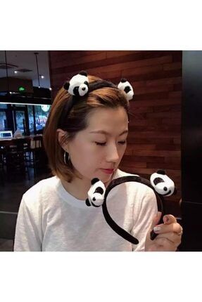 Sevimli Peluş Panda Siyah Beyaz Taç Çocuk Yetişkin Tacı 593018