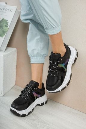 Freya;kadın,siyah,reflektör Detaylı Sneaker Spor Ayakkabı OWWO0909