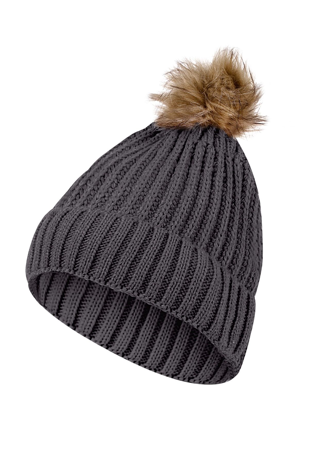 nettofit-Women's Pompom Smoked Colored Beret 1