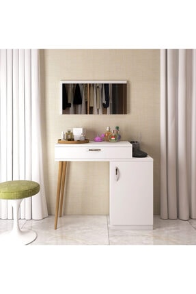 Bicabin London Novella Dolaplı Çekmeceli Aynalı Makyaj Masası/dresuar (MAKE U...