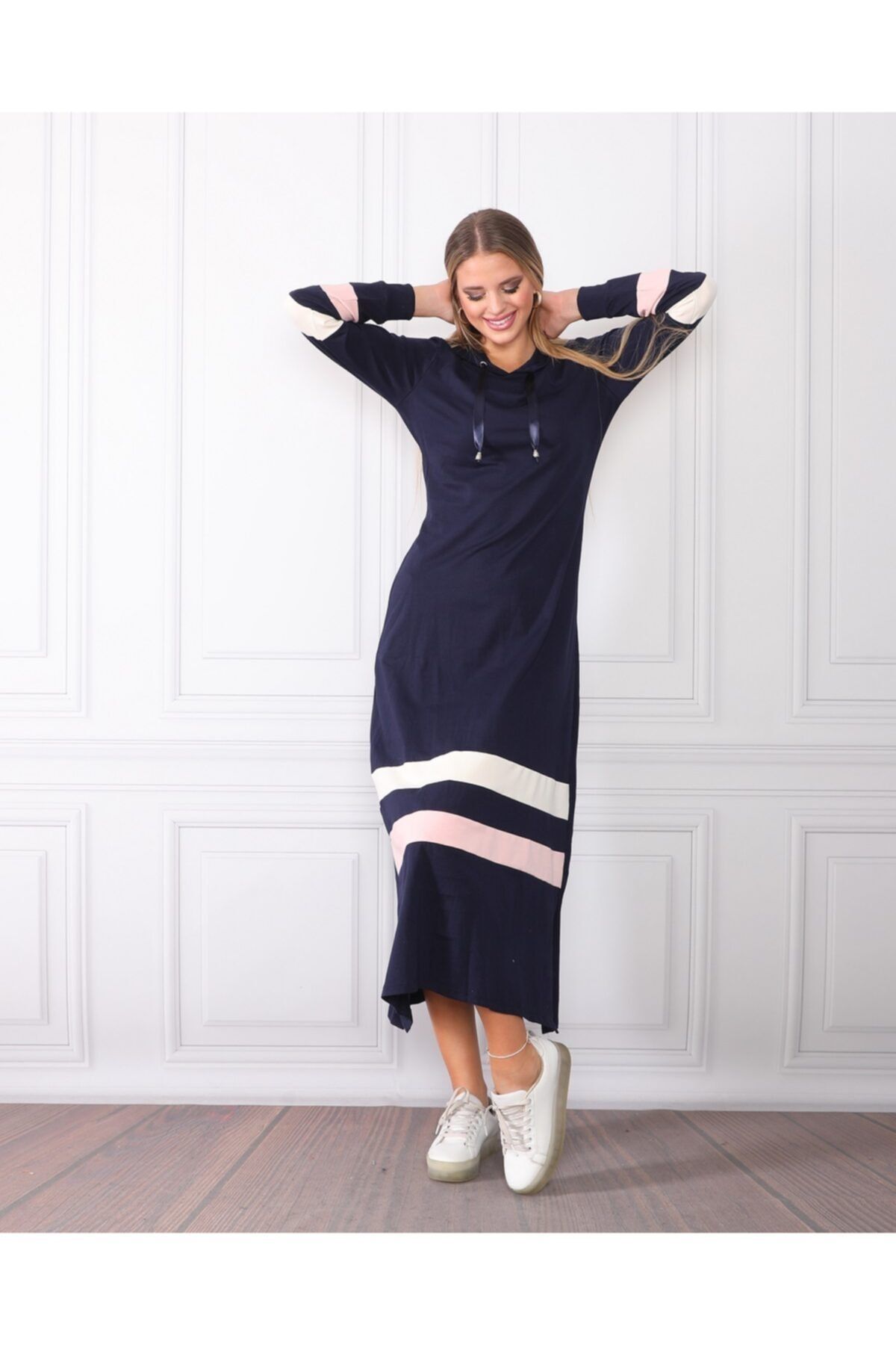 Striped sale hooded dress