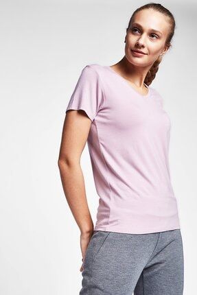 Lila Kadın Kısa Kollu T-shirt 20s-2202-20n 20NTBB002202