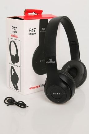 P47 Kablosuz Kulaküstü Bluetooh Wireless Kulaklık(katlanabilir) Siyah TYC00250931404