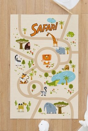 Safari Tasarımlı Oyun Matı Çocuk Oyun Halısı 110972