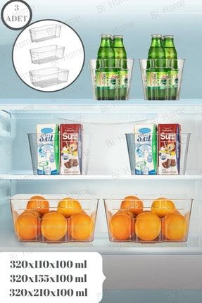 3 Adet(s-m-l) Clear Buzdolabı & Dolap Içi Düzenleme Seti BIEM2601