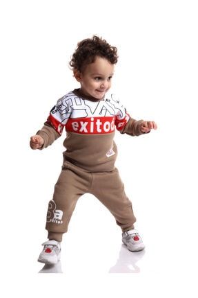 A Karakter Baskılı 2'li Erkek Çocuk Pijama Takımı Sweatshirt + Pantolon Eşofman EX3550