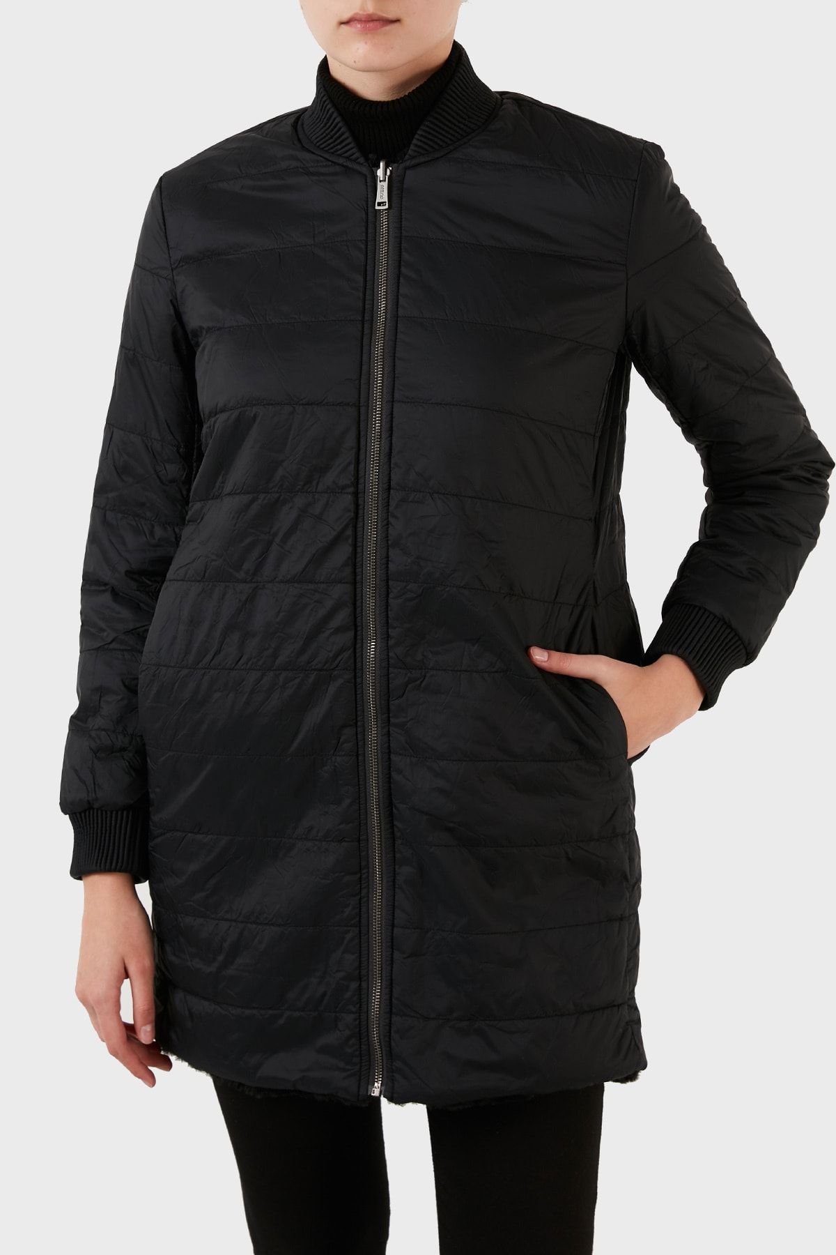 Guess Parka Black Parka Trendyol