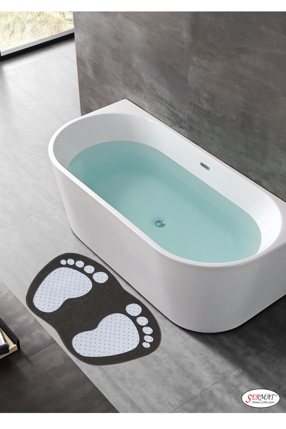 Sermat Ayak Izi Desen Banyo Paspası 40cmx60cm