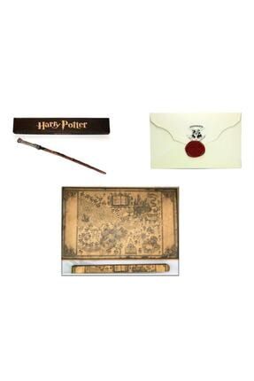 Kahverengi Harry Potter Asa Kabul Mektubu Ve Çapulcu Haritası 3lü Seti asu3527