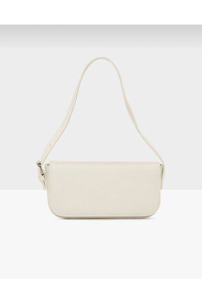 Kadın Beyaz Kapaklı Baget Çanta LB_100001
