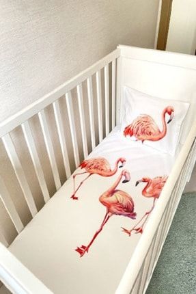 Flamingo Organik Pamuk Lastikli Bebek Çarşaf Seti FLMNG