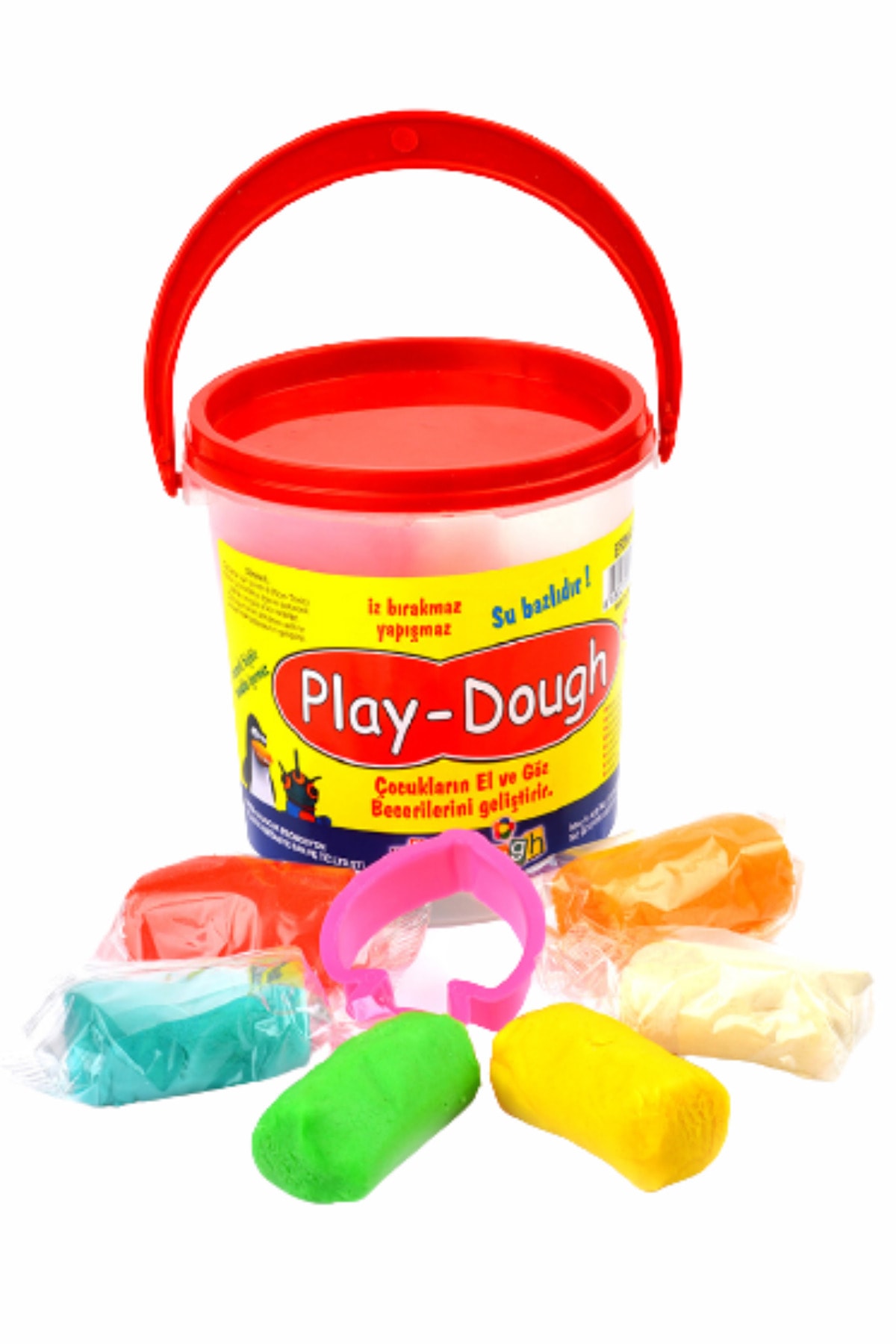 O&S Oyun ve Sanat Eğlen-Üret Play Dough Oyun Hamuru - 5 Renk Kalıp Hediyeli - Küçük Boy
