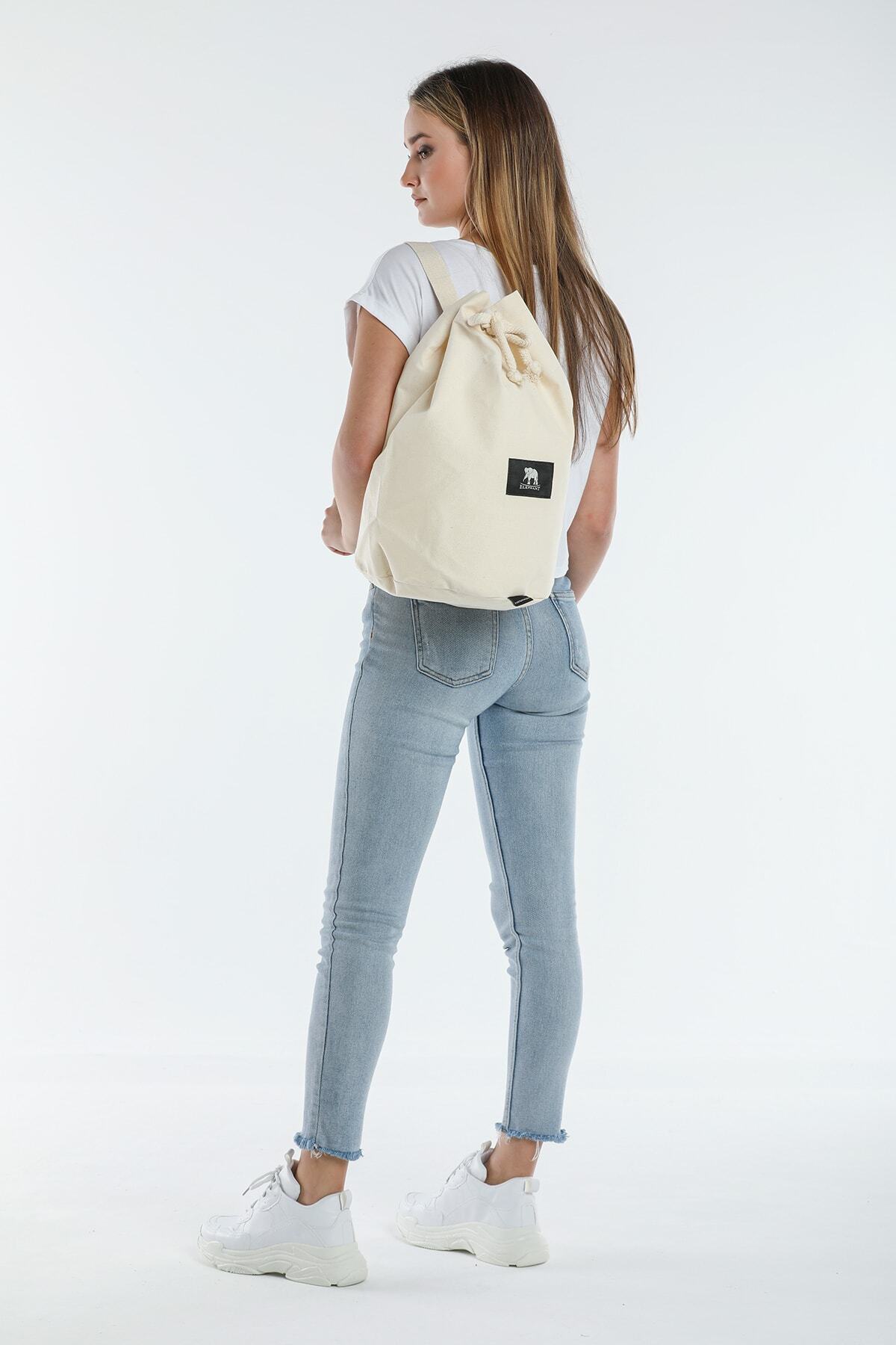 ELEPHANT ÇANTA-Canvas Drawstring Drawstring Sports Bag 4