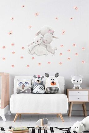 Anne Tavşan Ve Sevimli Yavruları Çocuk Odası Duvar Sticker bkds190