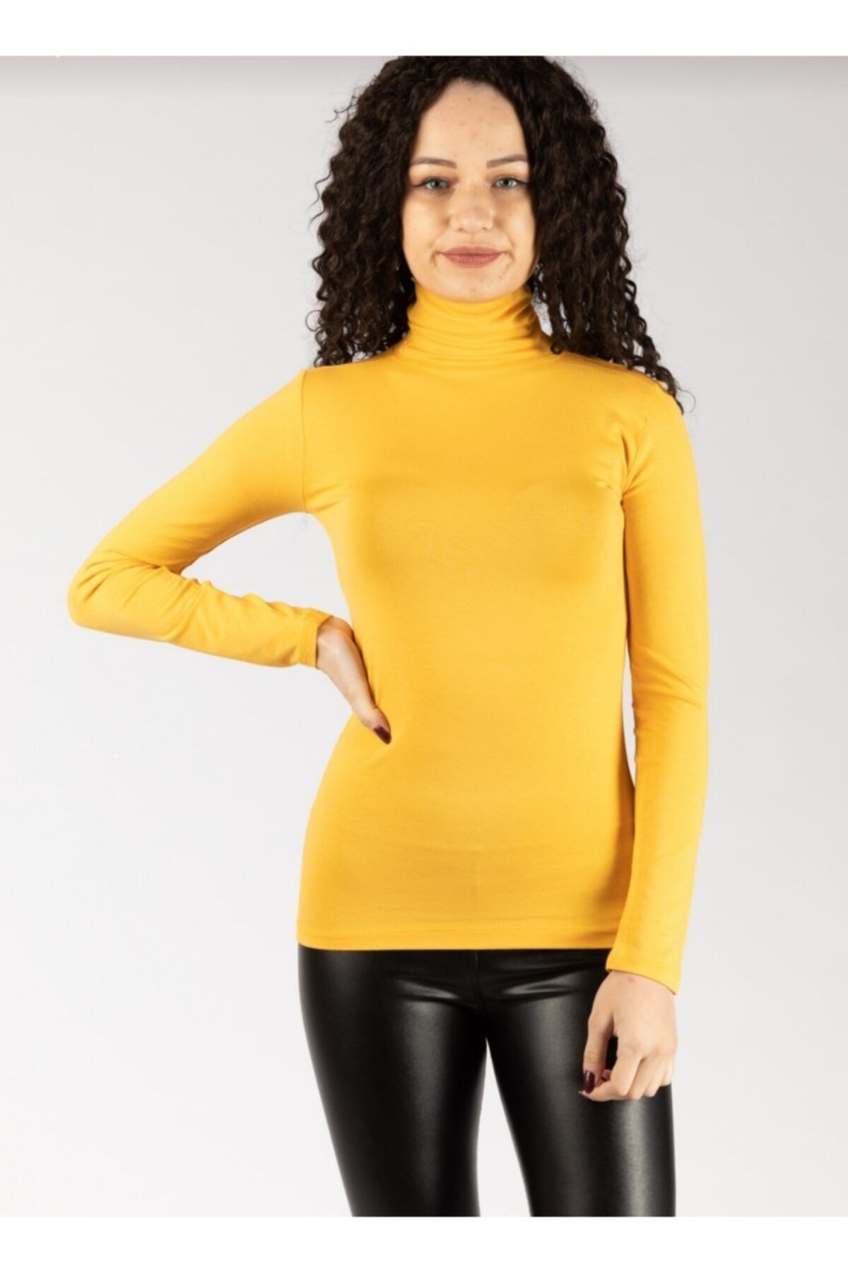 BLUEMOOR Women s Long Sleeve Turtleneck Lycra Combed Cotton Badi