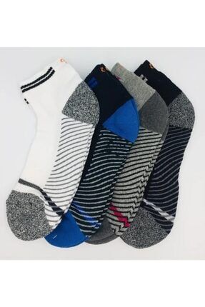 Premium Sporcu 4 Çift Kışlık Patik Erkek Çorap - Ergonomik Tasarım - Desenli 2 BOS